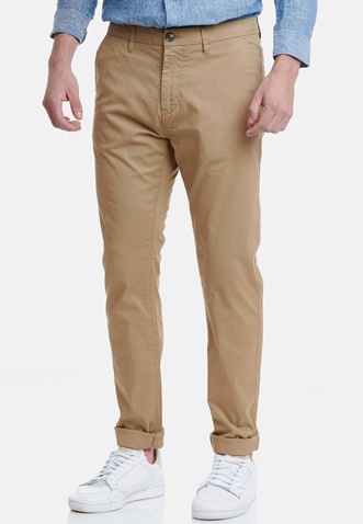 FUNKY BUDDHA-Ανδρικό παντελόνι FUNKY BUDDHA  essential stretch cotton chino μπεζ