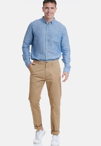 FUNKY BUDDHA-Ανδρικό παντελόνι FUNKY BUDDHA  essential stretch cotton chino μπεζ