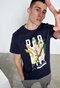FUNKY BUDDHA-Ανδρικό κοντομάνικο t-shirt FUNKY BUDDHA μπλε