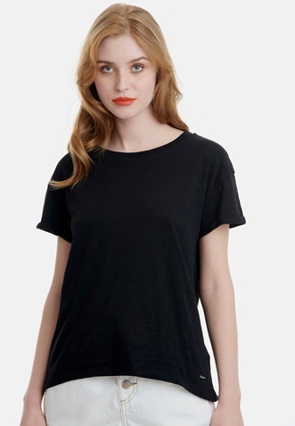 FUNKY BUDDHA-Γυναικείο essential t-shirt FUNKY BUDDHA μαύρο