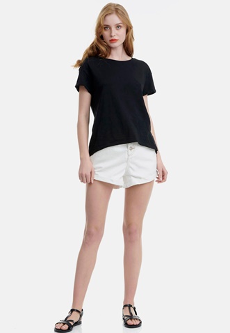 FUNKY BUDDHA-Γυναικείο essential t-shirt FUNKY BUDDHA μαύρο