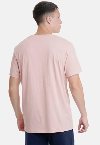 FUNKY BUDDHA-Ανδρικό t-shirt FUNKY BUDDHA ροζ