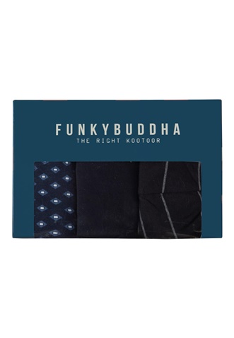 FUNKY BUDDHA-Ανδρικά εσώρουχα FUNKY BUDDHA 3-Pack Boxer Shorts μπλε