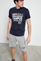 FUNKY BUDDHA-Ανδρικό t-shirt FUNKY BUDDHA  σκούρο μπλε 