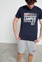 FUNKY BUDDHA-Ανδρικό t-shirt FUNKY BUDDHA  σκούρο μπλε 