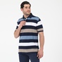 NAVY & GREEN-Ανδρική polo μπλούζα NAVY & GREEN μπλε μπεζ