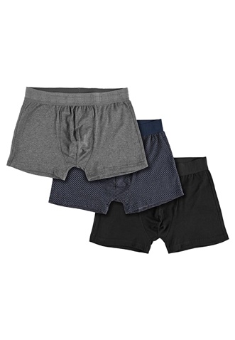 FUNKY BUDDHA-Ανδρικά εσώρουχα FUNKY BUDDHA 3-Pack Boxer Shorts μπλε γκρι μαύρο