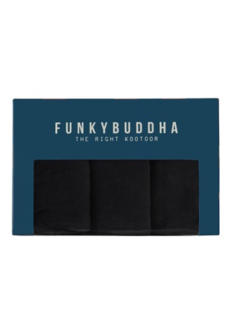FUNKY BUDDHA-Ανδρικά εσώρουχα FUNKY BUDDHA 3-Pack Boxer Shorts μαύρα