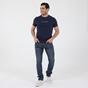 NAVY & GREEN-Ανδρικό jean παντελόνι NAVY & GREEN LOW WAIST μπλε
