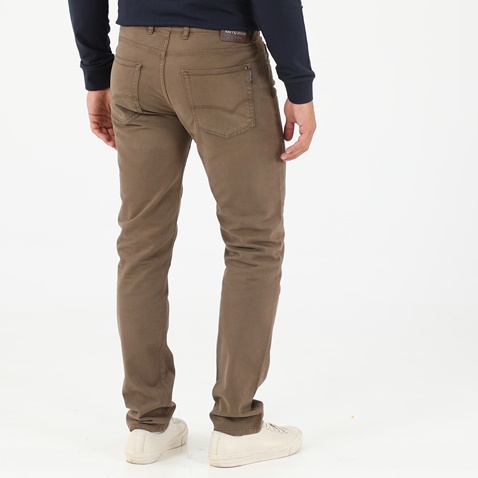 NAVY & GREEN-Ανδρικό παντελόνι NAVY & GREEN MODERN FIT καφέ 