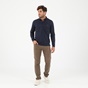 NAVY & GREEN-Ανδρικό παντελόνι NAVY & GREEN MODERN FIT καφέ 