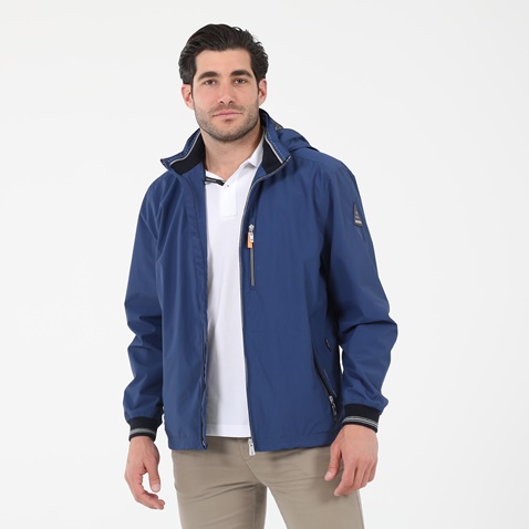 NAVY & GREEN-Ανδρικό jacket yachting look NAVY & GREEN μπλε