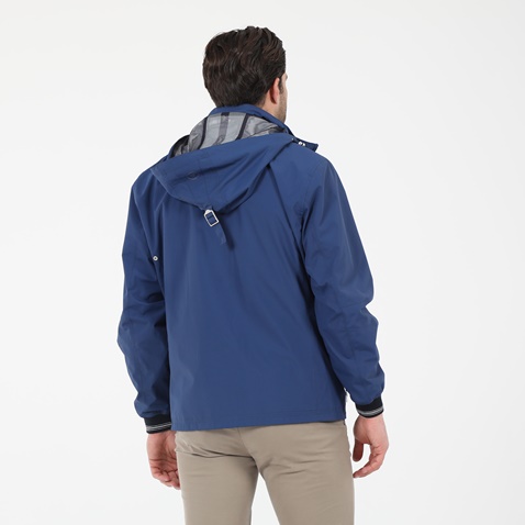 NAVY & GREEN-Ανδρικό jacket yachting look NAVY & GREEN μπλε