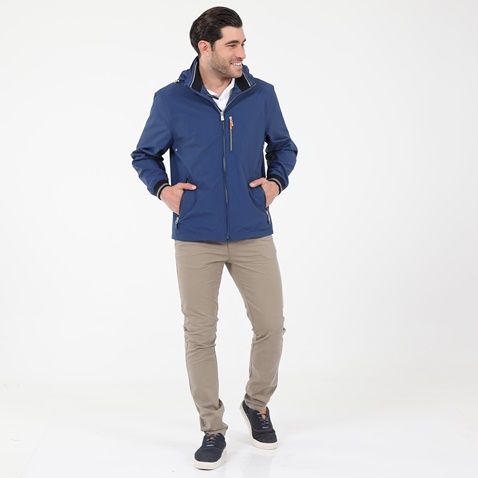 NAVY & GREEN-Ανδρικό jacket yachting look NAVY & GREEN μπλε