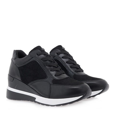 JK LONDON-Γυναικεία sneakers wedges JK LONDON P104B9363 μαύρα snakeskin