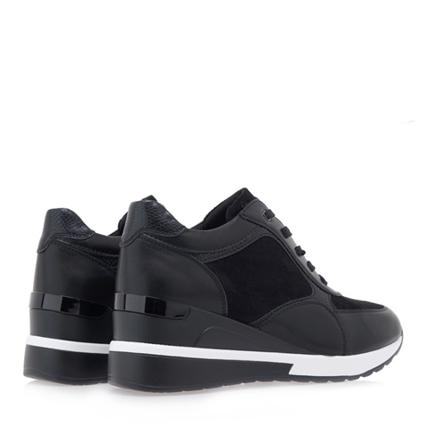 JK LONDON-Γυναικεία sneakers wedges JK LONDON P104B9363 μαύρα snakeskin