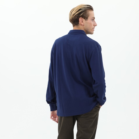 NAVY & GREEN-Ανδρική polo μπλούζα NAVY & GREEN μπλε