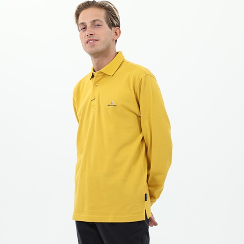 NAVY & GREEN-Ανδρική polo μπλούζα NAVY & GREEN κίτρινη