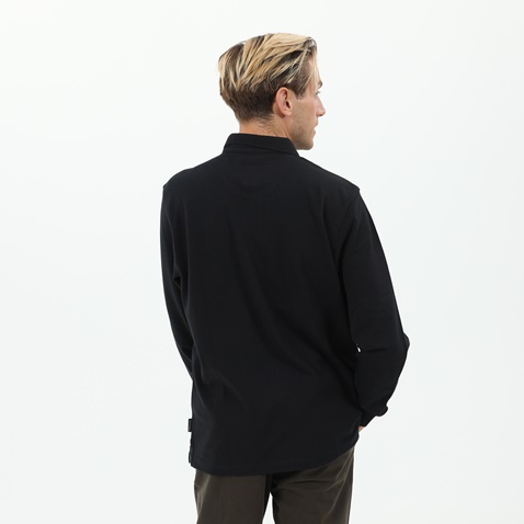 NAVY & GREEN-Ανδρική polo μπλούζα NAVY & GREEN μαύρη