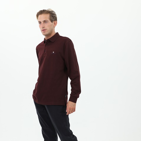 NAVY & GREEN-Ανδρική polo μπλούζα NAVY & GREEN μπορντό