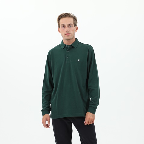 NAVY & GREEN-Ανδρική polo μπλούζα NAVY & GREEN πράσινη
