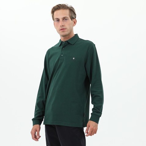 NAVY & GREEN-Ανδρική polo μπλούζα NAVY & GREEN πράσινη
