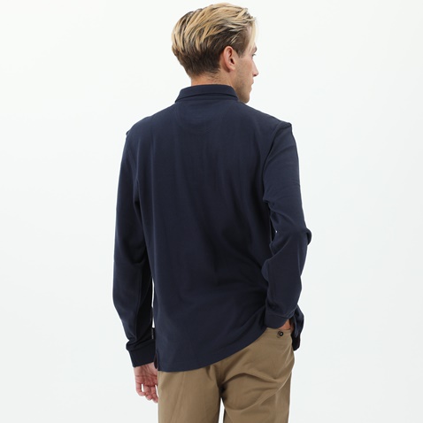 NAVY & GREEN-Ανδρική polo μπλούζα NAVY & GREEN μπλε