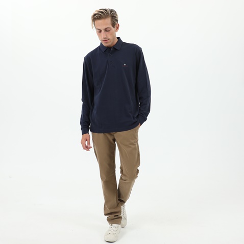 NAVY & GREEN-Ανδρική polo μπλούζα NAVY & GREEN μπλε
