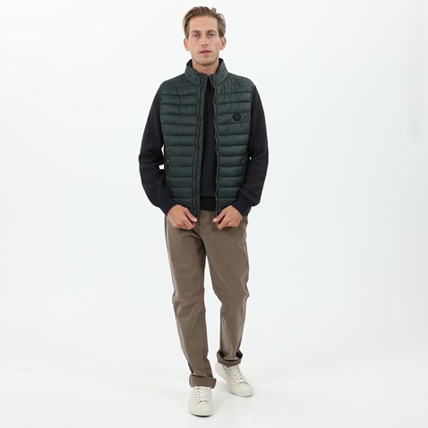 NAVY & GREEN-Ανδρικό αμάνικο μπουφάν NAVY & GREEN γκρι 