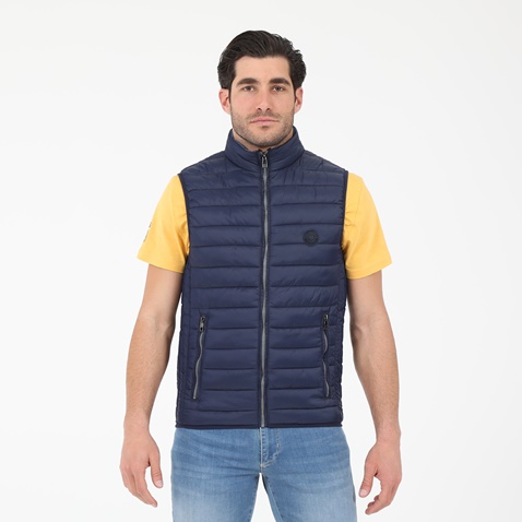 NAVY & GREEN-Ανδρικό αμάνικο μπουφάν NAVY & GREEN μπλε