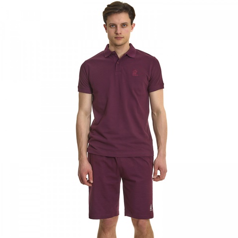 ADMIRAL-Ανδρικό κοντομάνικο Polo μπλουζάκι Admiral μωβ 