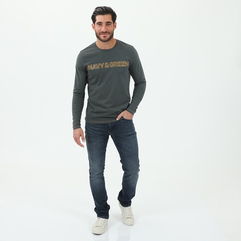 NAVY & GREEN-Ανδρική μπλούζα NAVY & GREEN γκρι