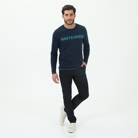 NAVY & GREEN-Ανδρική μπλούζα NAVY & GREEN μπλε