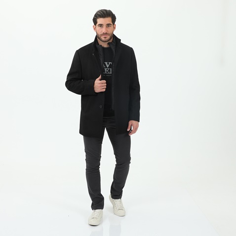 NAVY & GREEN-Ανδρικό παλτό NAVY & GREEN μαύρο