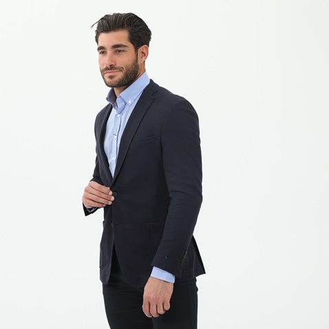 NAVY & GREEN-Ανδρικό σακάκι NAVY & GREEN μπλε ναυτικό