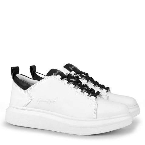 GIOVANNI MORELLI-Ανδρικά παπούτσια sneakers GIOVANNI MORELLI P507U0802 λευκά μαύρα