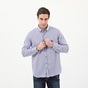 NAVY & GREEN-Ανδρικό πουκάμισο NAVY & GREEN COMFORT FIT λευκό μπλε ριγέ