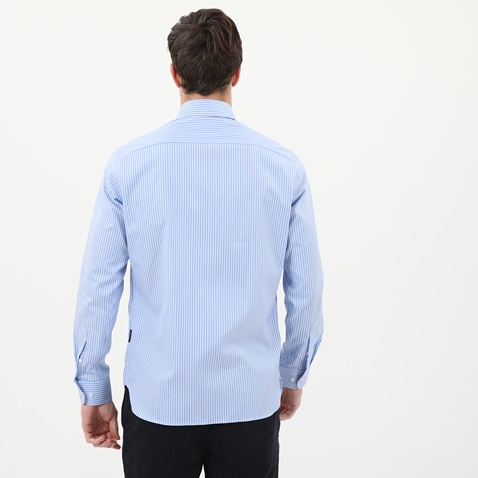 NAVY & GREEN-Ανδρικό πουκάμισο NAVY & GREEN COMFORT FIT γαλάζιο λευκό ριγέ