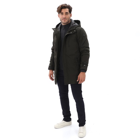 NAVY & GREEN-Ανδρικό jacket τύπου parka NAVY & GREEN λαδί
