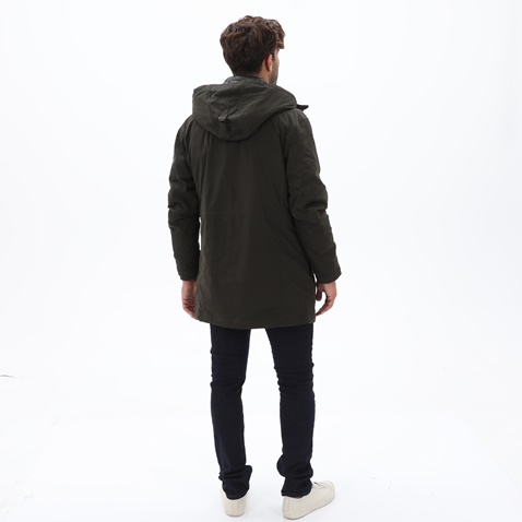 NAVY & GREEN-Ανδρικό jacket τύπου parka NAVY & GREEN λαδί