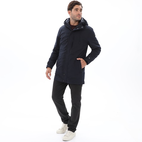 NAVY & GREEN-Ανδρικό jacket τύπου parka NAVY & GREEN σκούρο μπλε