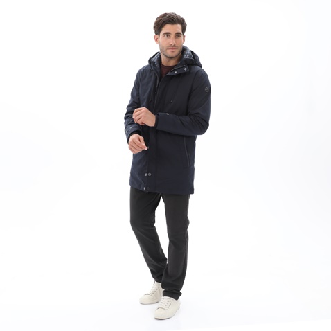 NAVY & GREEN-Ανδρικό jacket τύπου parka NAVY & GREEN σκούρο μπλε