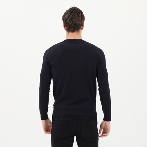 NAVY & GREEN-Ανδρικό basic πουλόβερ NAVY & GREEN μπλε σκούρο
