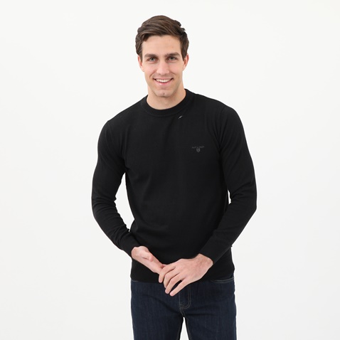 NAVY & GREEN-Ανδρικό basic πουλόβερ NAVY & GREEN μαύρο