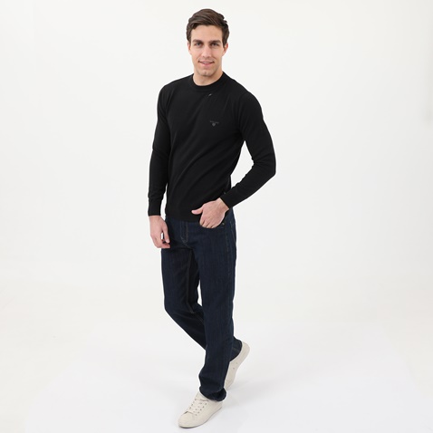NAVY & GREEN-Ανδρικό basic πουλόβερ NAVY & GREEN μαύρο