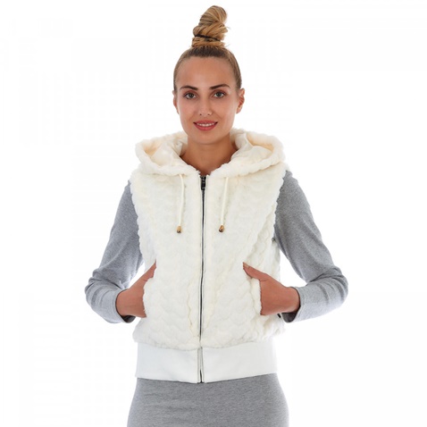 ADMIRAL-Γυναικείο γούνινο γιλέκο Admiral Vest Valori μπεζ