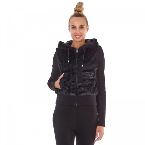 ADMIRAL-Γυναικείο γούνινο γιλέκο Admiral Vest Valori μαύρο