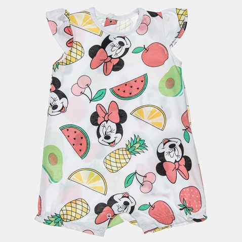 DISNEY-Βρεφικό κοντό φορμάκι Disney Minnie Mouse exotic fruits λευκό