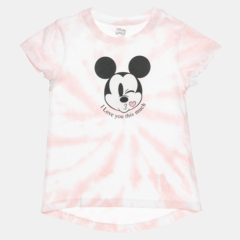 DISNEY-Παιδική μπλούζα tie dye Disney Minnie Mouse λευκή ροζ