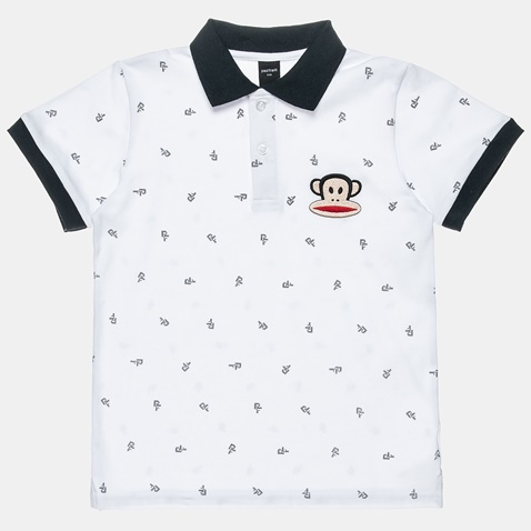 PAUL FRANK-Παιδική polo μπλούζα PAUL FRANK λευκή μπλε